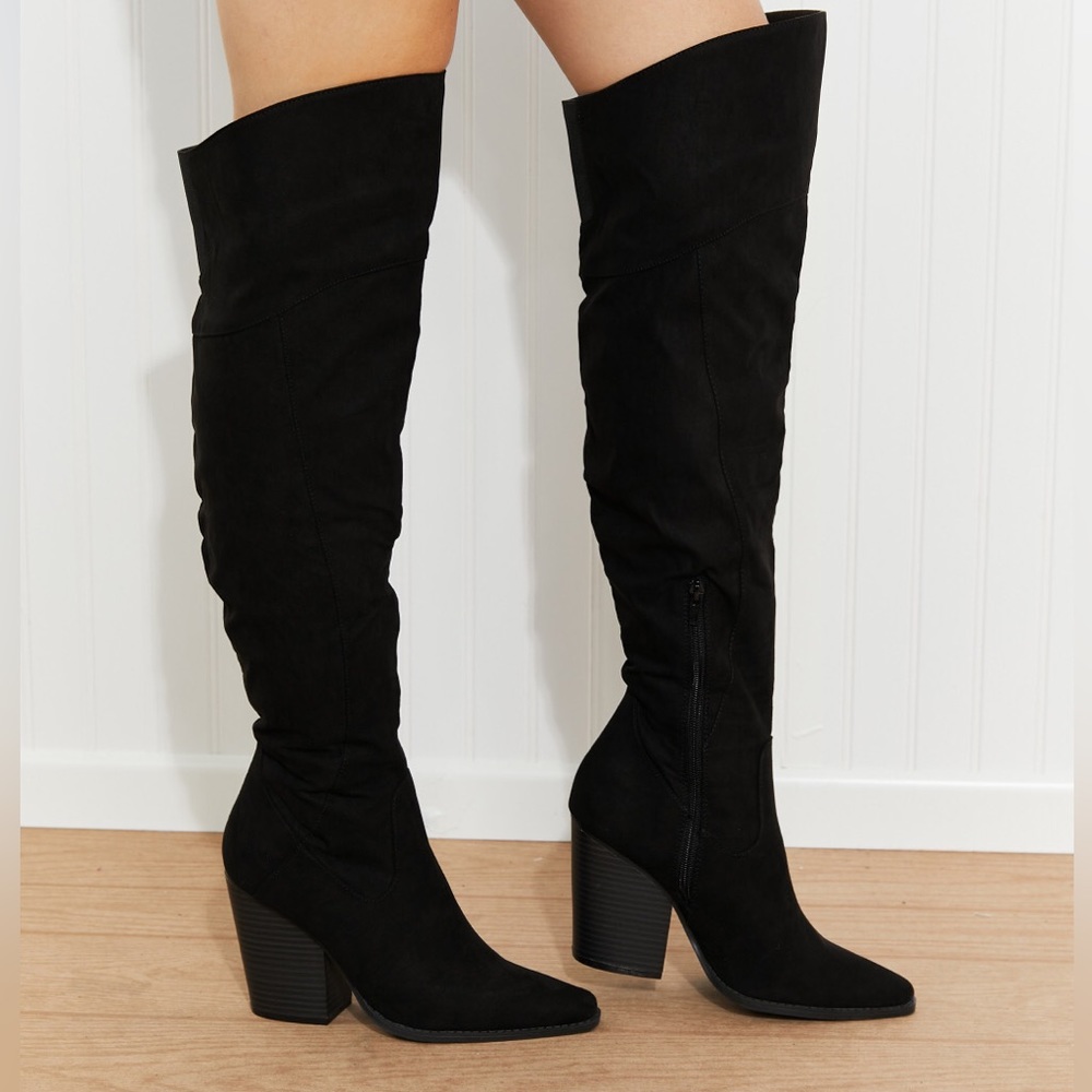 FINAL CALL 🚨🚨Qupid Skyline Suede Over-the-Knee Boots - Picture 3 of 7